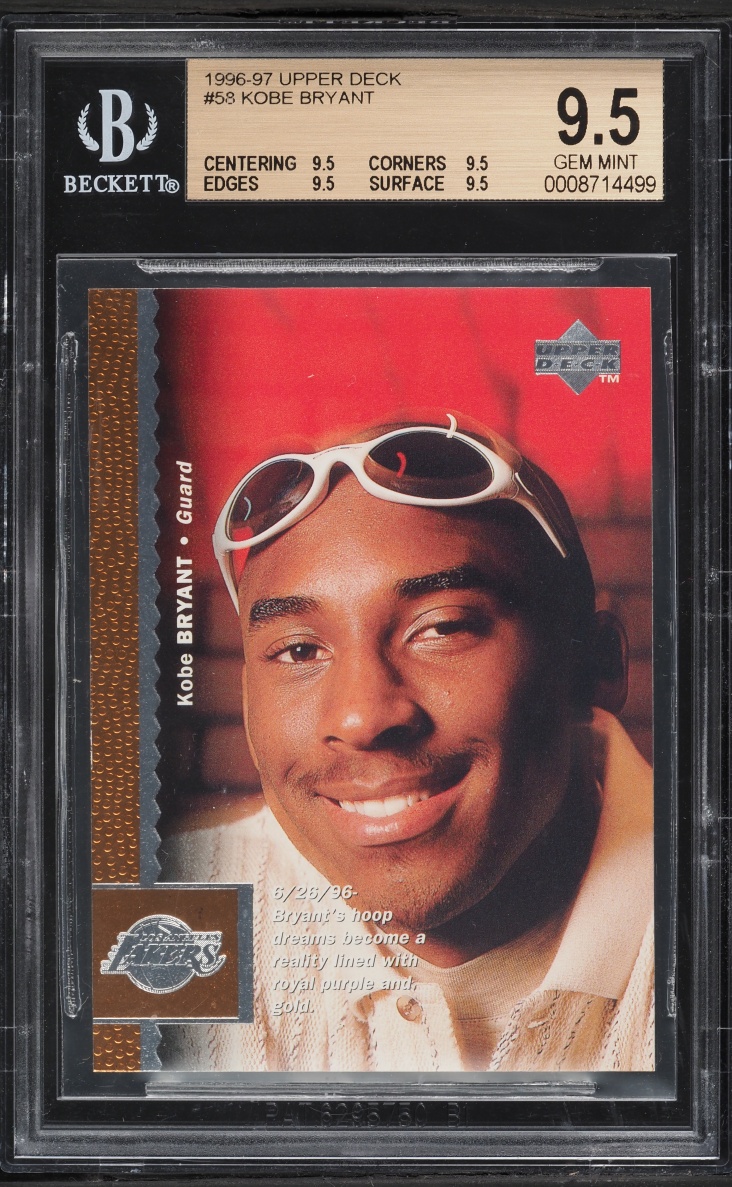 1996 Upper Deck Basketball Kobe Bryant ROOKIE #58 BGS 9.5 GEM MINT