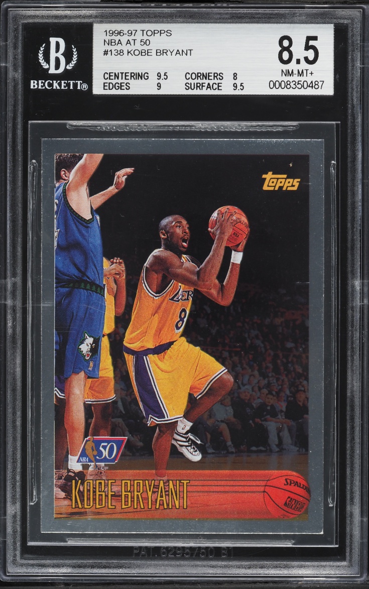 1996 Topps NBA 50th Kobe Bryant ROOKIE #138 BGS 8.5 NM-MT+