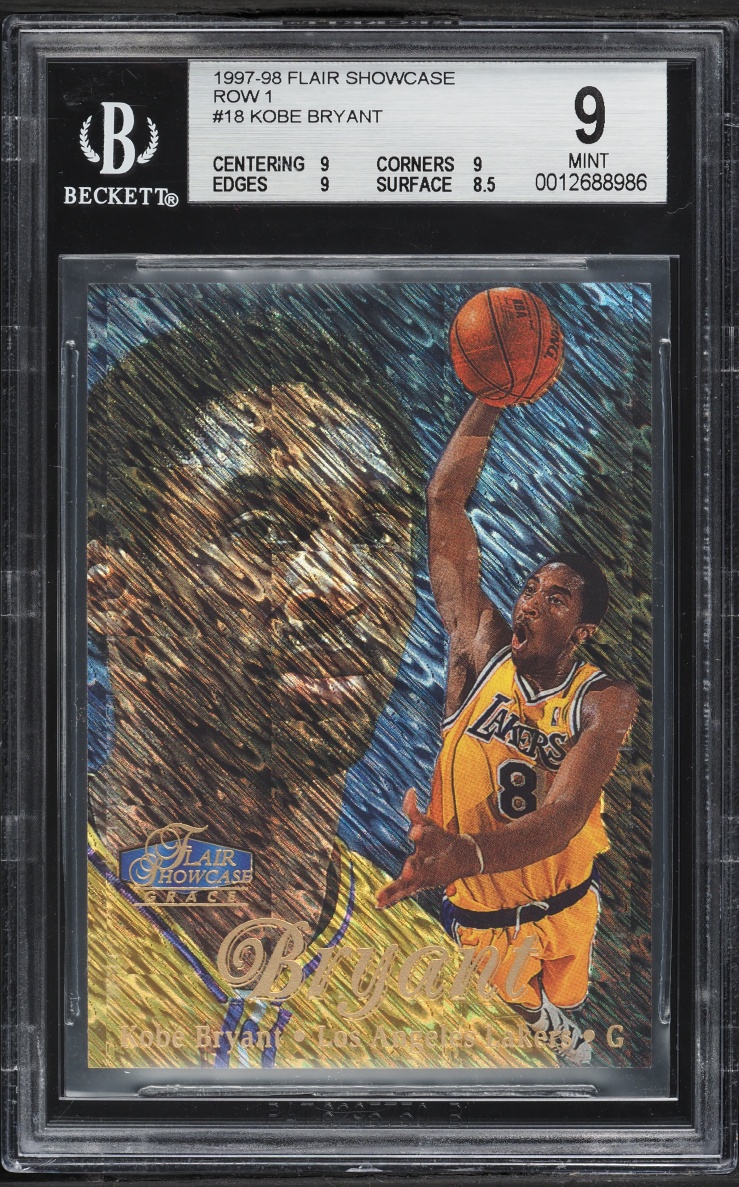 1997 Flair Showcase Row 1 Kobe Bryant #18 BGS 9 MINT