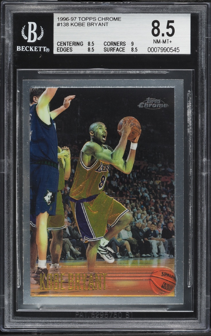 1996 Topps Chrome Kobe Bryant ROOKIE #138 BGS 8.5 NM-MT+