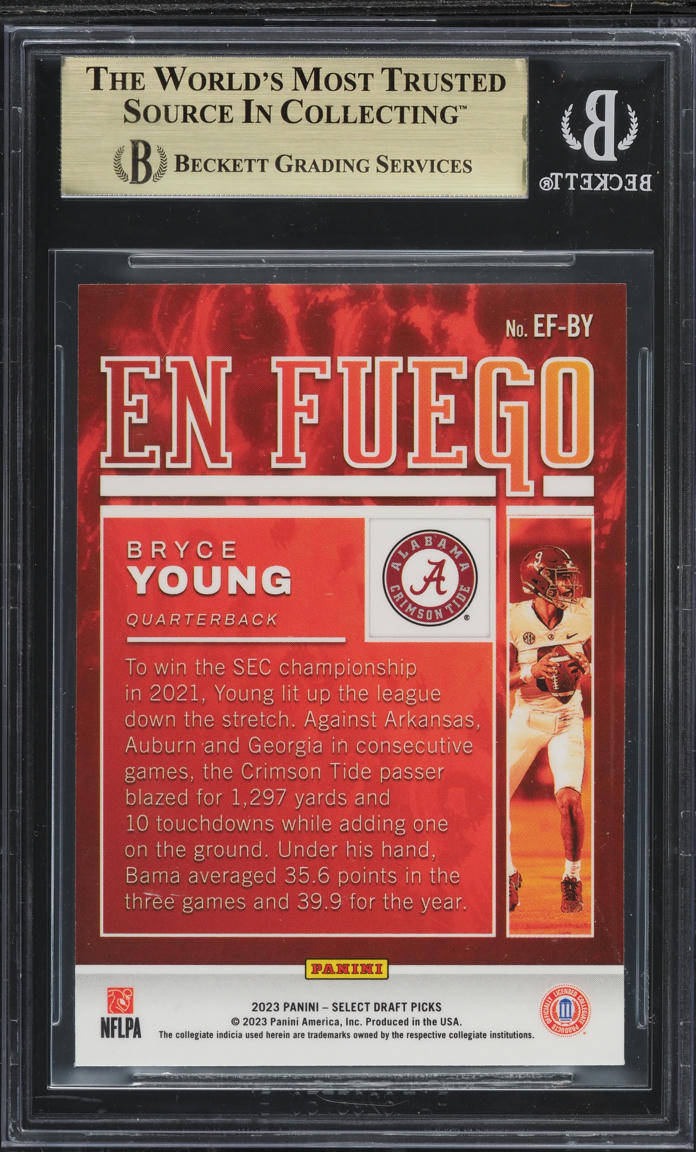 2023 Select Draft Picks En Fuego Bryce Young ROOKIE #EF-BY BGS 9.5 GEM MINT