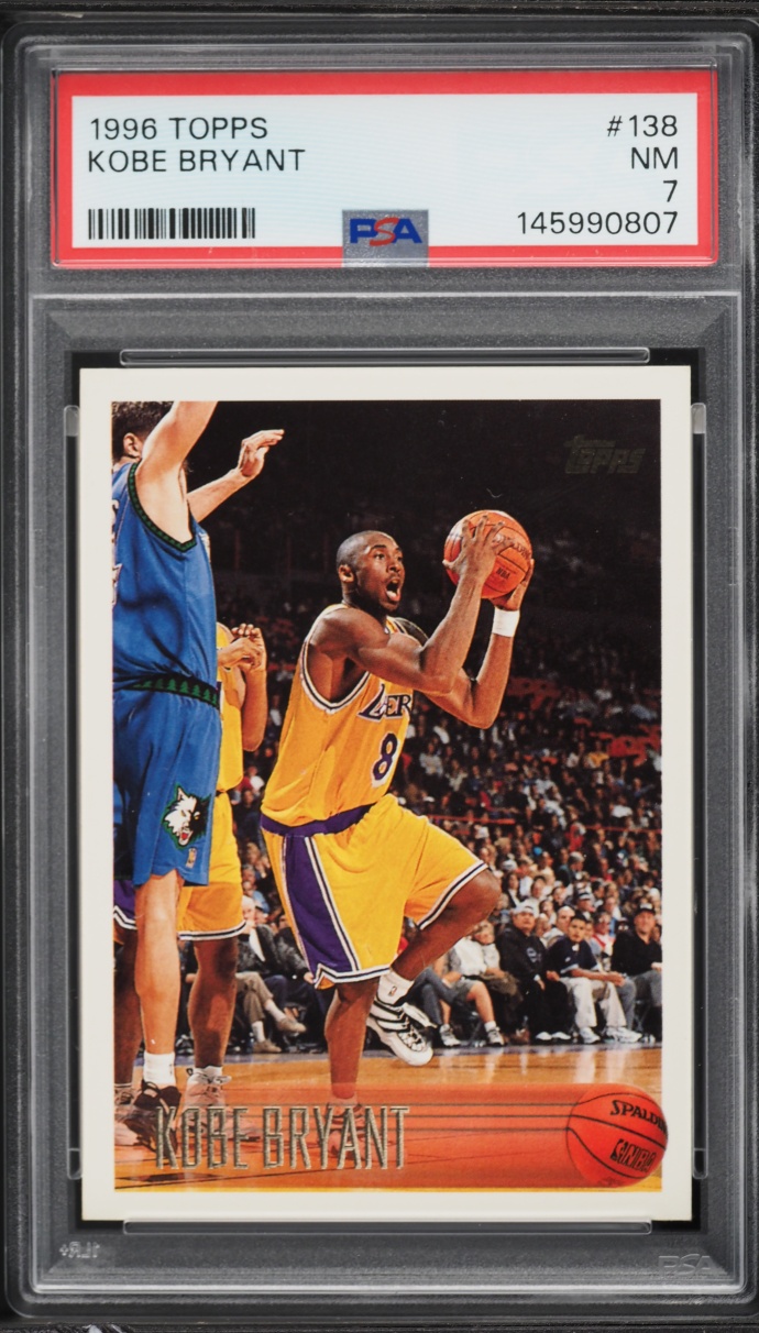 1996 Topps Basketball Kobe Bryant ROOKIE #138 PSA 7 NRMT
