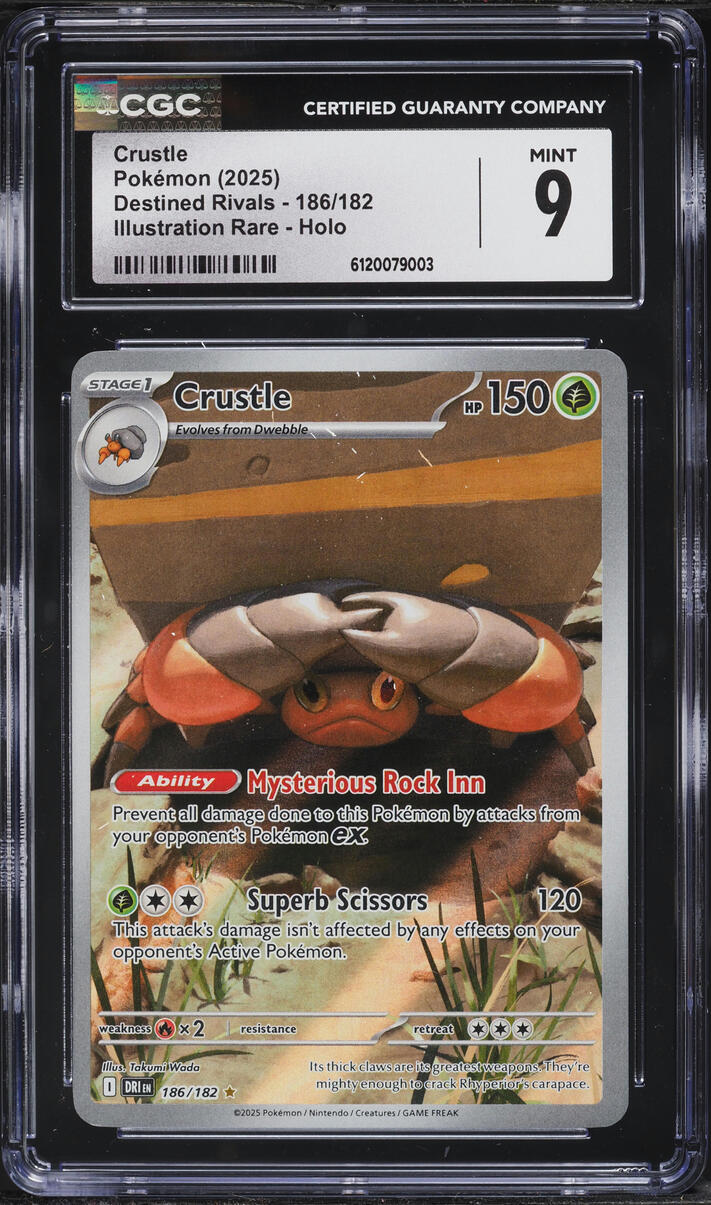 2025 Pokemon Scarlet & Violet Destined Rivals IR Crustle #186 CGC 9 MINT
