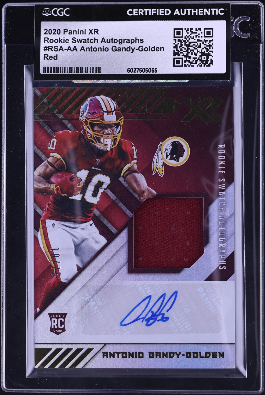 2020 Panini XR Red Antonio Gandy-Golden ROOKIE PATCH AUTO /75 #RSA-AA ...