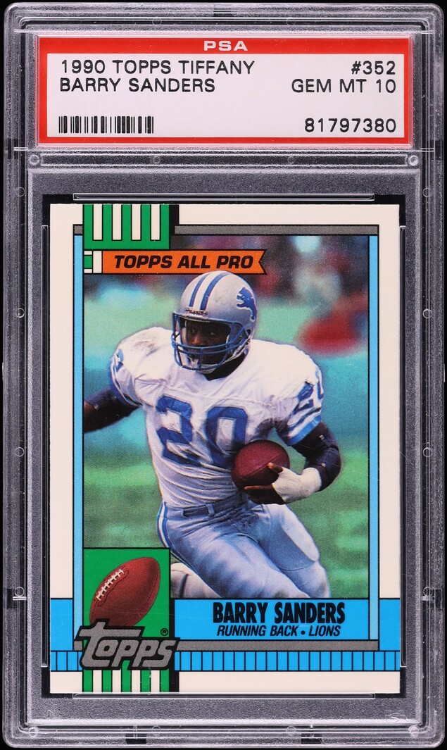 1990 Topps Tiffany Barry Sanders #352 PSA 10 GEM MINT