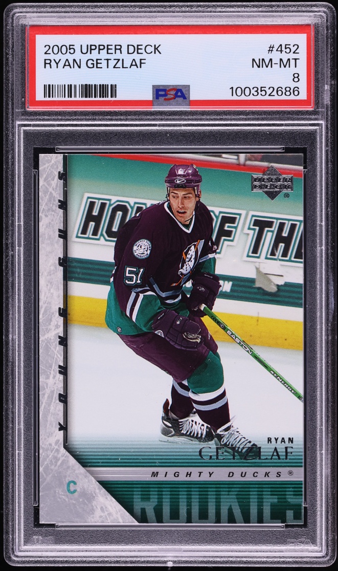 2005 Upper Deck Young Guns Ryan Getzlaf ROOKIE #452 PSA 8 NM-MT