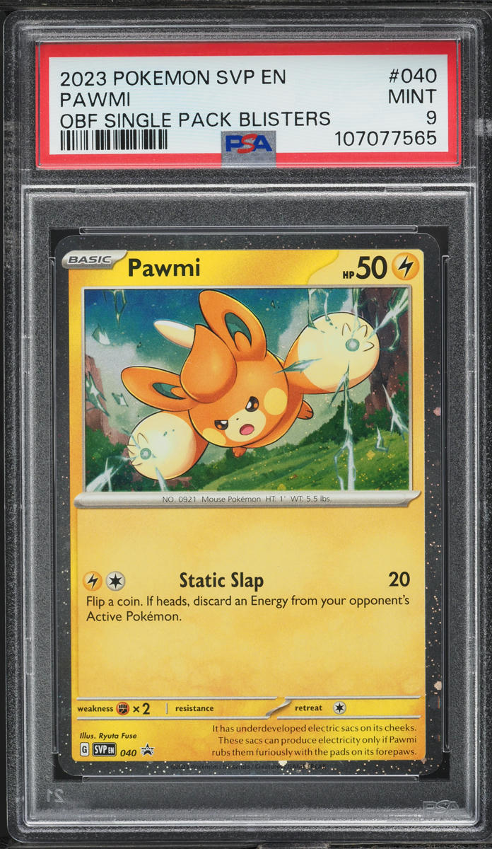 2023 Pokemon Scarlet & Violet Promo Obsidian Flame Holo Pawmi #40 PSA 9 MINT