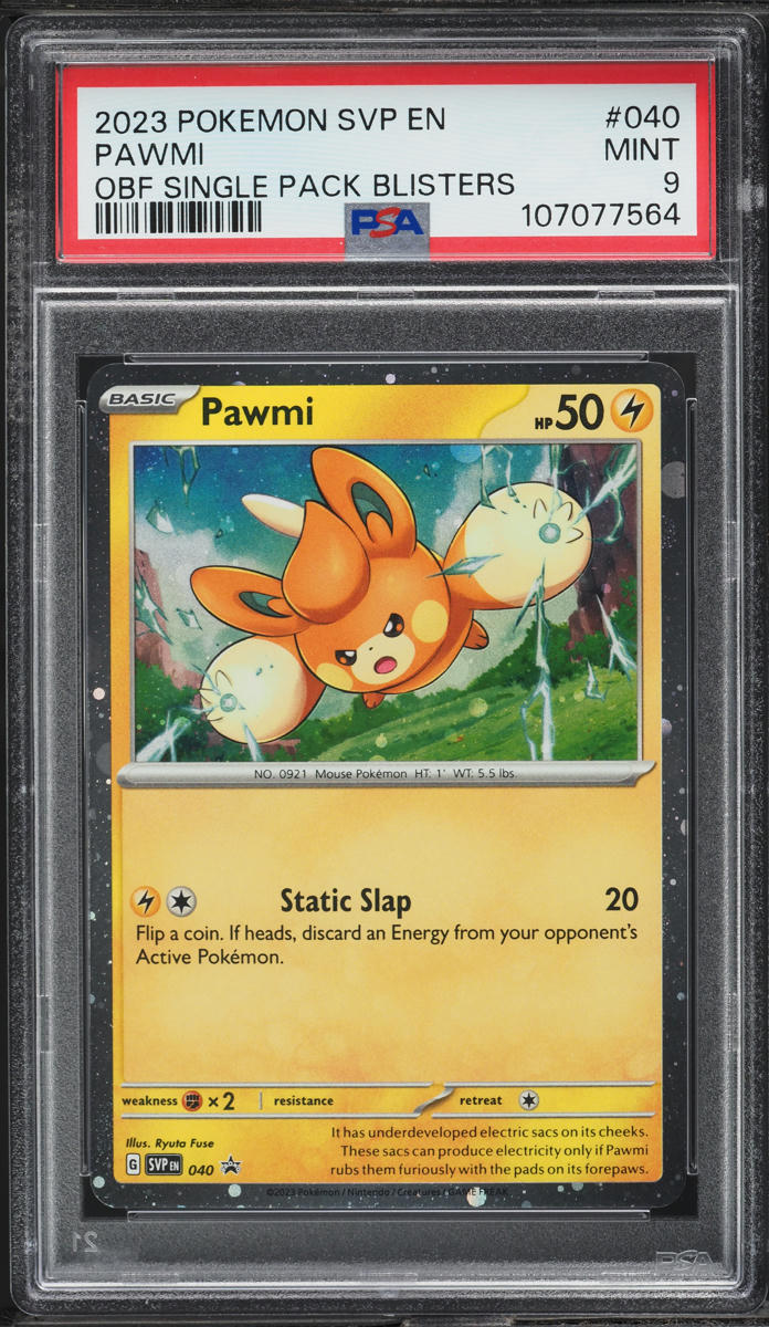 2023 Pokemon Scarlet & Violet Promo Obsidian Flame Holo Pawmi #40 PSA 9 MINT