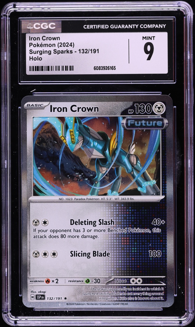2024 Pokemon Scarlet & Violet Surging Sparks Holo Iron Crown #132 CGC 9 MINT