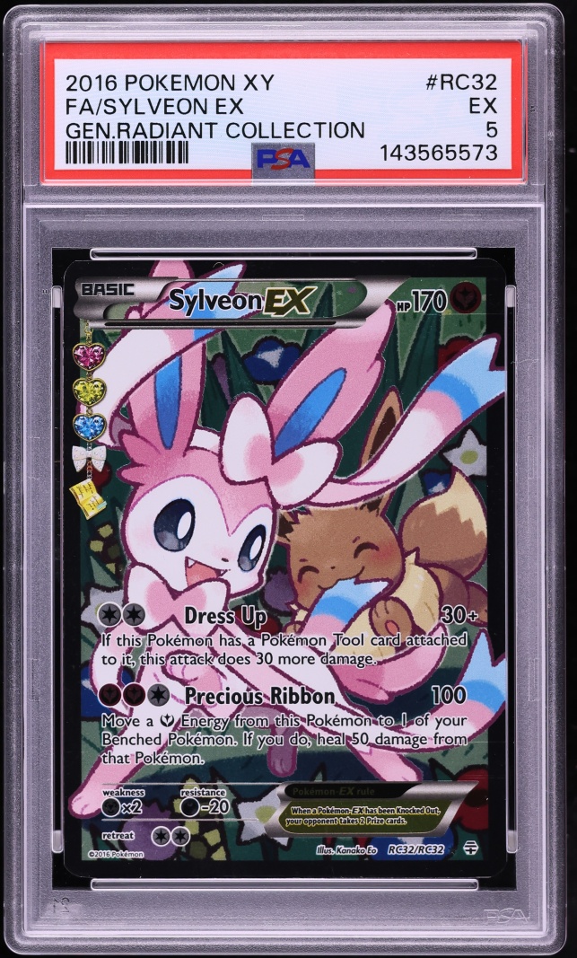 2016 Pokemon XY Generations Radiant Collection Full Art Sylveon EX #RC32 PSA 5 EX