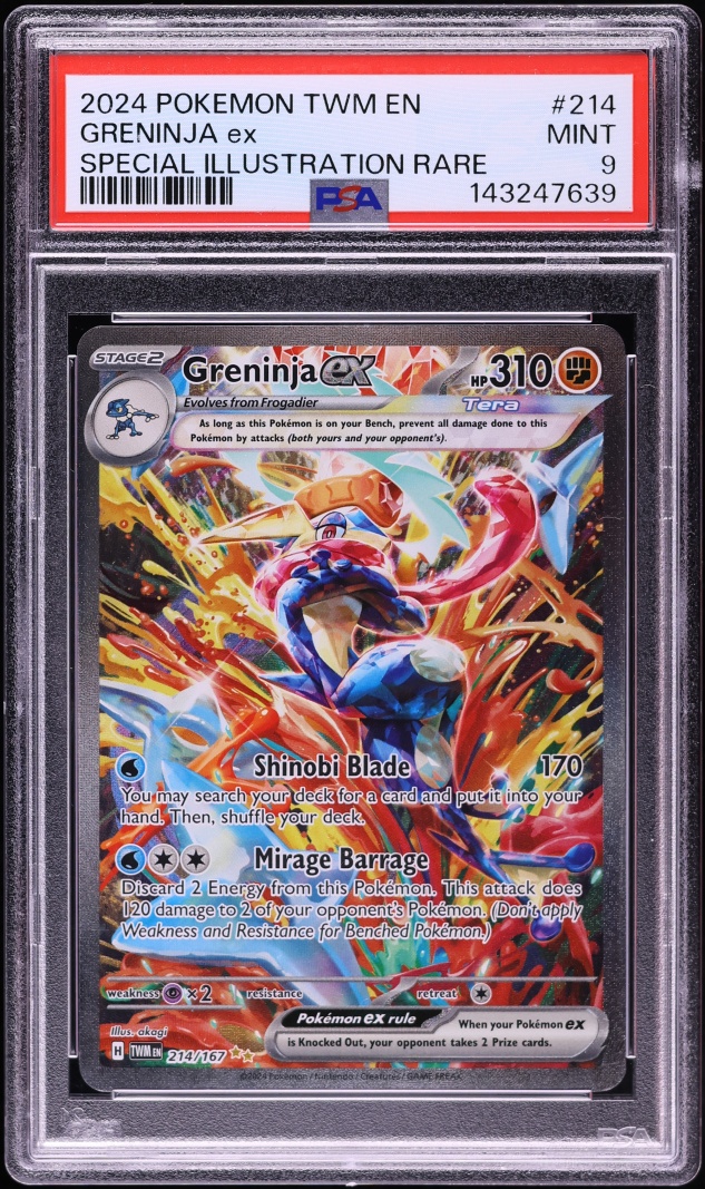 2024 Pokemon Scarlet & Violet Twilight Masquerade SIR Greninja ex #214 PSA 9 MINT