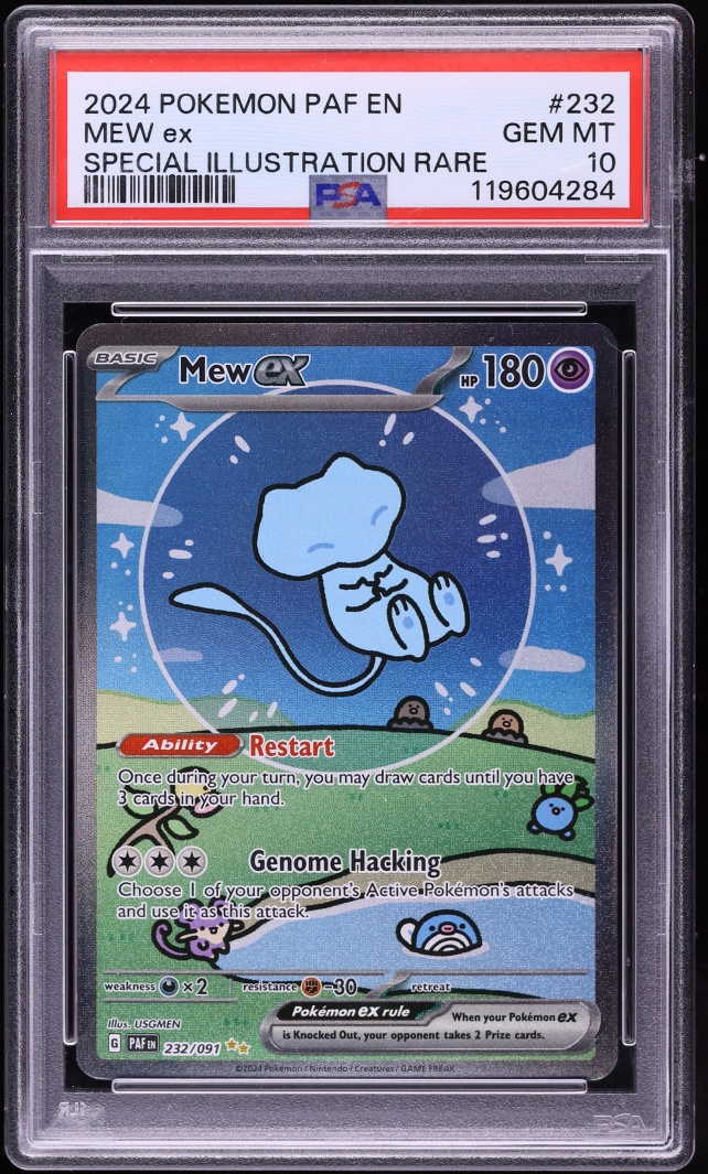 2024 Pokemon Scarlet & Violet Paldean Fates SIR Shiny Mew ex #232 PSA 10 GEM MINT