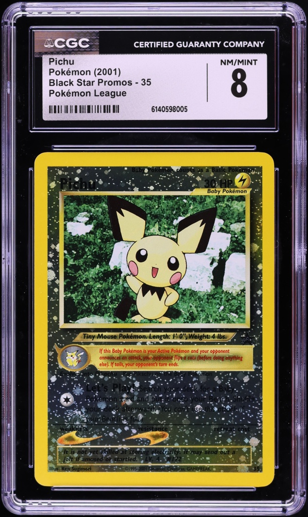 2001 Pokemon League Black Star Promo Pichu #35 CGC 8 NM-MT