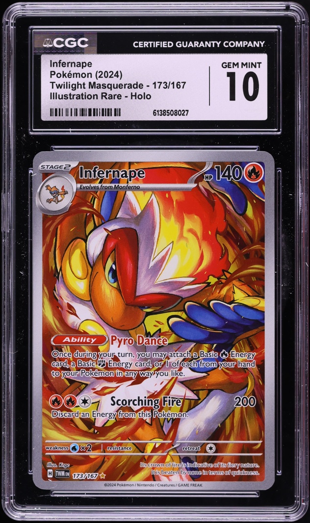 2024 Pokemon Scarlet & Violet Twilight Masquerade IR Infernape #173 CGC 10 GEM MINT