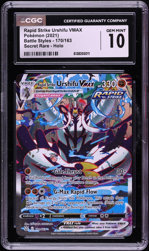 2021 Pokemon SWSH Battle Styles Full Art Rapid Strike Urshifu VMAX #170 CGC 10 GEM MINT