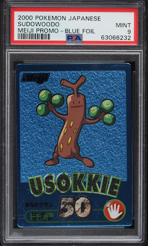 2000 Pokemon Japanese Meiji Promo Blue Foil Sudowoodo PSA 9 MINT - Main Image