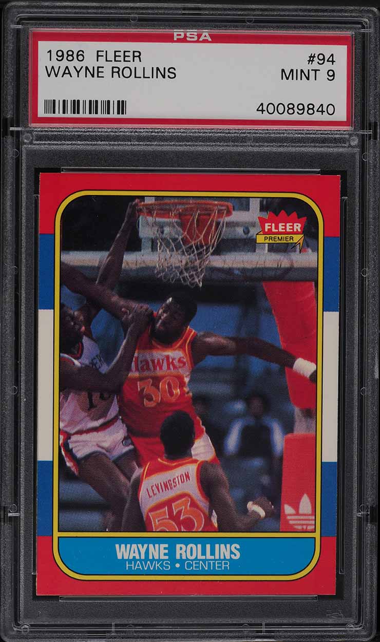 1986 Fleer Basketball Wayne Rollins #94 PSA 9 MINT