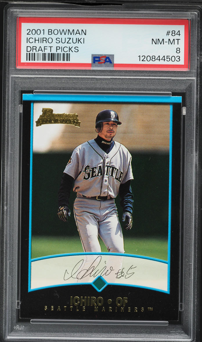 2001 Bowman Draft Picks Ichiro ROOKIE #BDP84 PSA 8 NM-MT