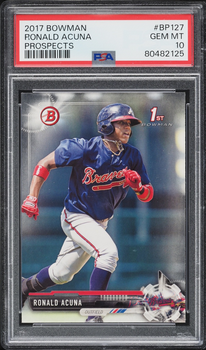 2017 Bowman Ronald Acuna Jr. PROSPECT #BP127 PSA 10 GEM MINT