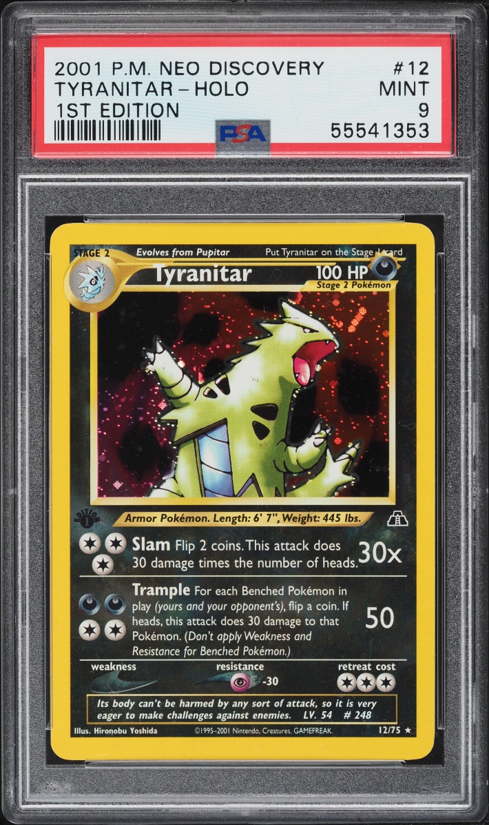 2001 Pokemon Neo Discovery 1st Edition Holo Tyranitar #12 PSA 9 MINT