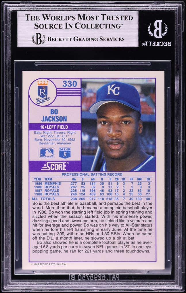 1989 Score Bo Jackson #330 BGS 8 NM-MT