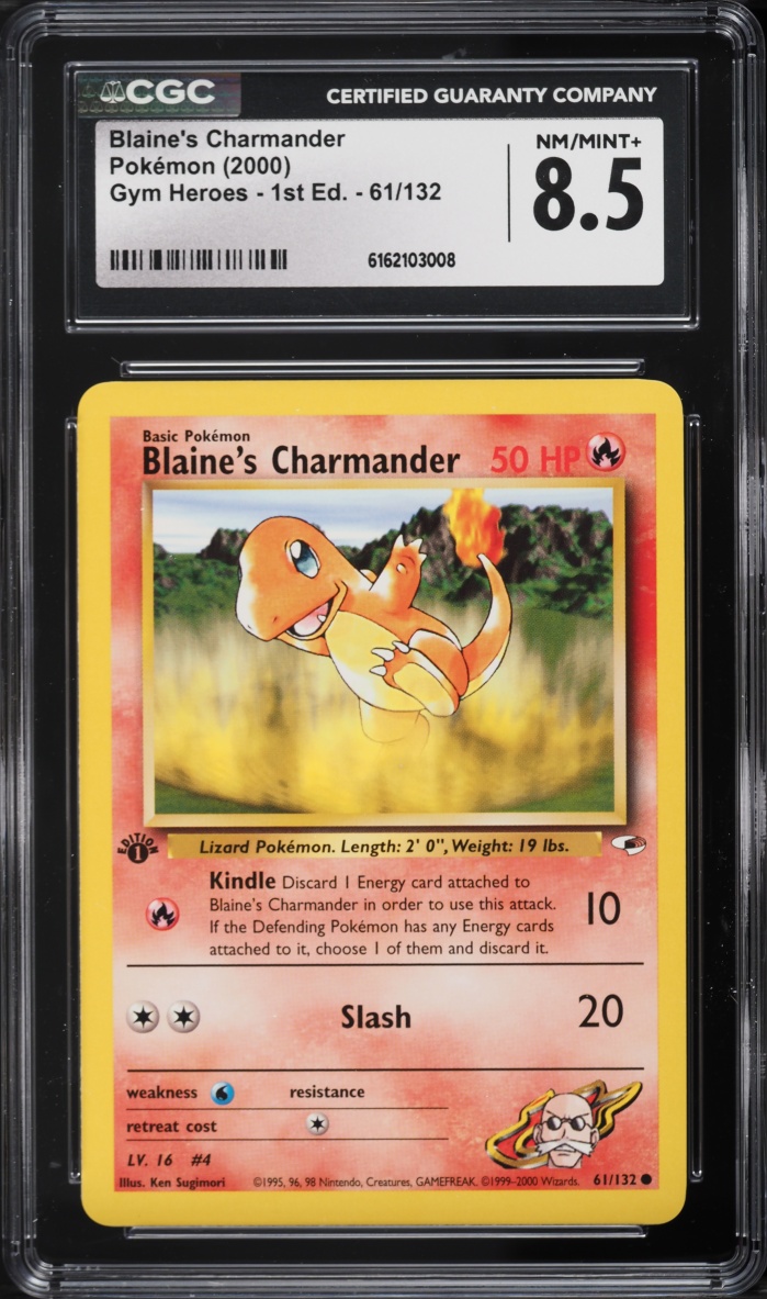 2000 Pokemon Gym Heroes 1st Edition Blaine's Charmander #61 CGC 8.5 NM-MT+