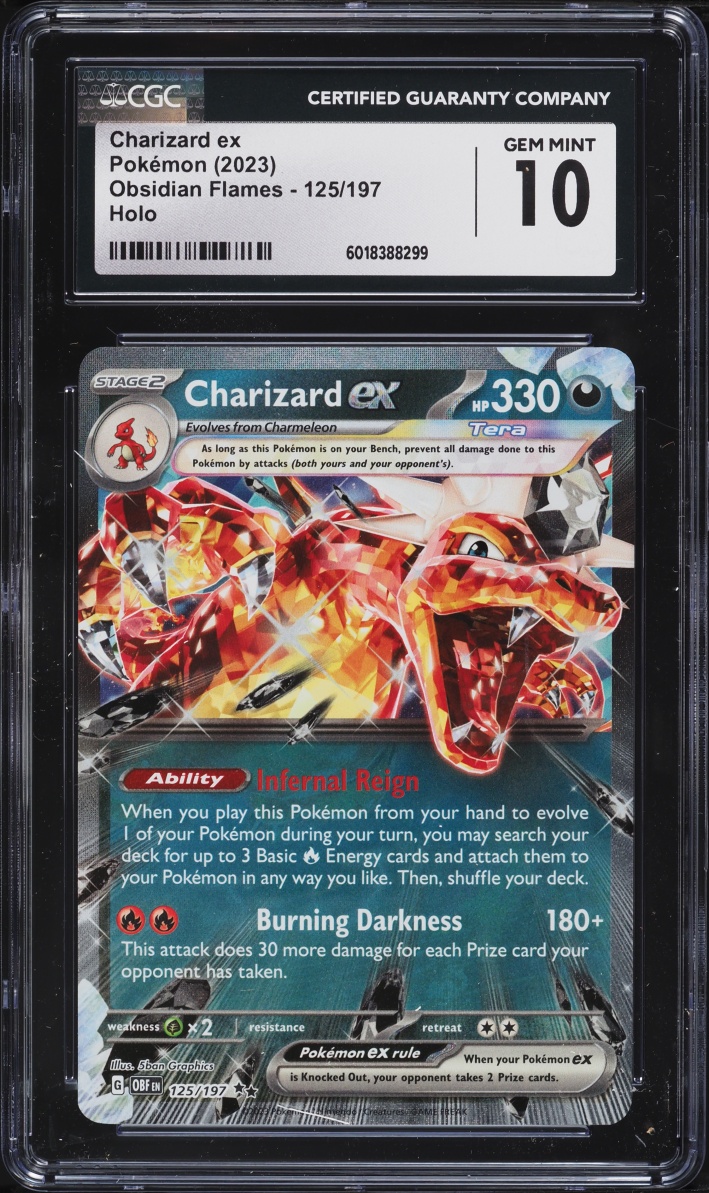 2023 Pokemon Scarlet & Violet Obsidian Flames Holo Charizard Ex #125 CGC 10 GEM MINT