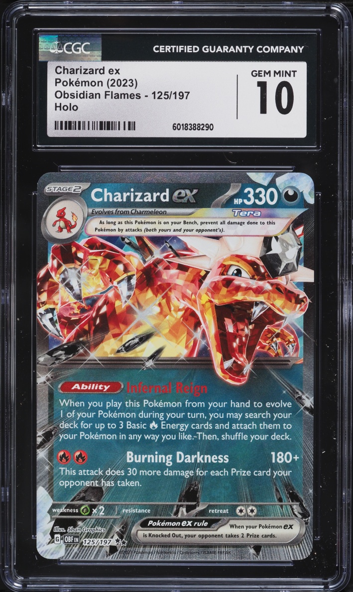 2023 Pokemon Scarlet & Violet Obsidian Flames Holo Charizard Ex #125 CGC 10 GEM MINT