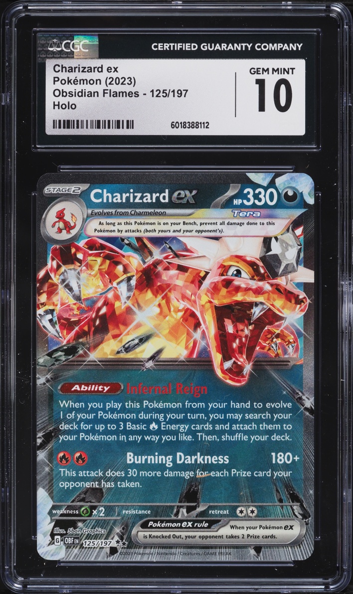 2023 Pokemon Scarlet & Violet Obsidian Flames Holo Charizard Ex #125 CGC 10 GEM MINT