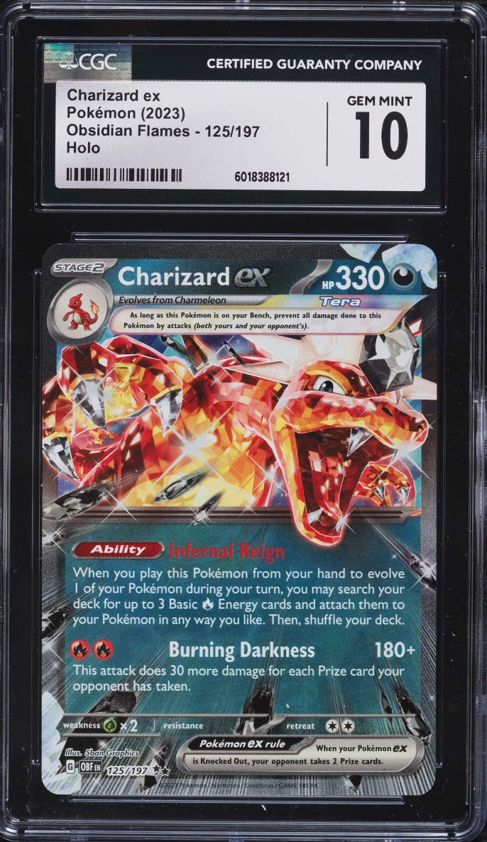 2023 Pokemon Scarlet & Violet Obsidian Flames Holo Charizard Ex #125 CGC 10 GEM MINT