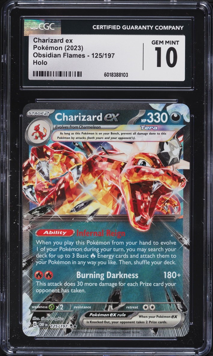2023 Pokemon Scarlet & Violet Obsidian Flames Holo Charizard Ex #125 CGC 10 GEM MINT