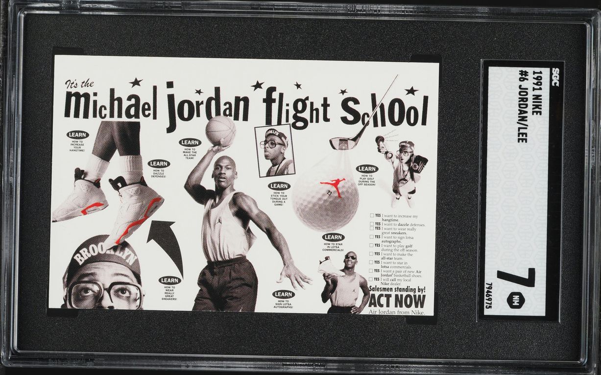 1991 Nike MJ Flight School Michael Jordan & Spike Lee #6 SGC 7 NRMT