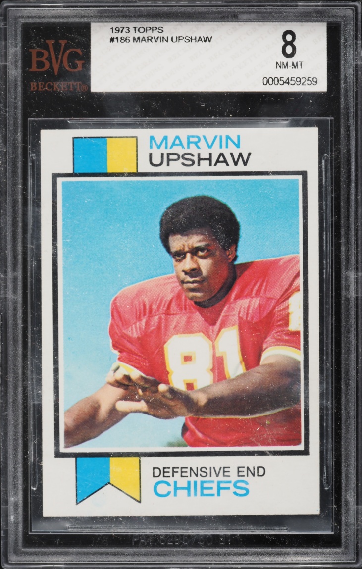 1973 Topps Football Marvin Upshaw #186 BVG 8 NM-MT