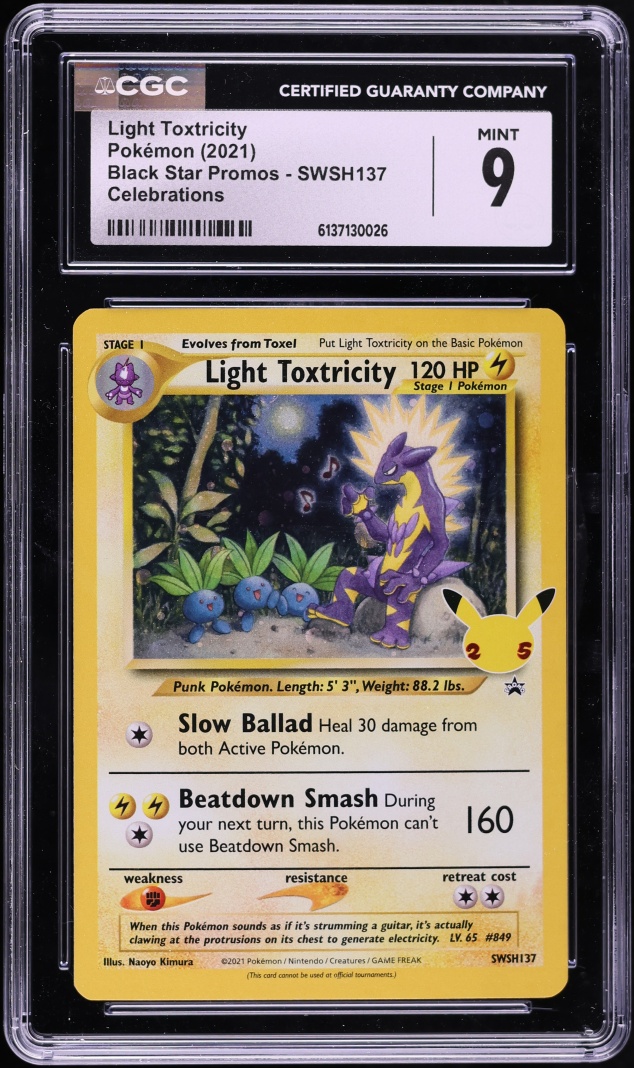 2021 Pokemon Sword & Shield Promo Celebrations Light Toxtricity #SWSH137 CGC 9 MINT
