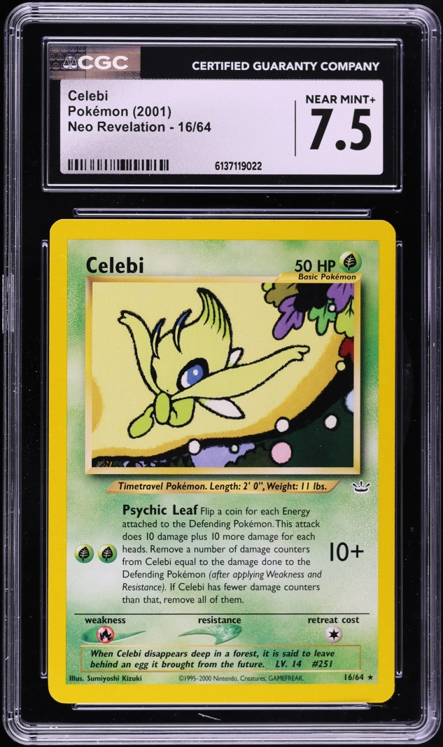 2001 Pokemon Neo Revelation Celebi #16 CGC 7.5 NRMT+