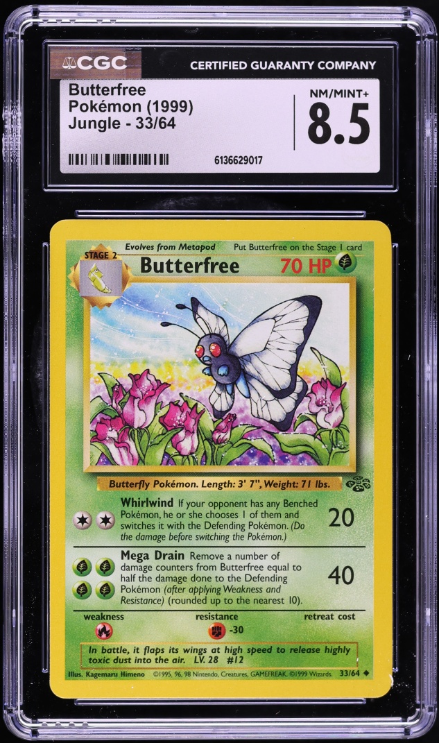 1999 Pokemon Jungle Butterfree #33 CGC 8.5 NM-MT+