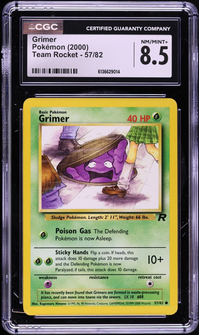 2000 Pokemon Team Rocket Grimer #57 CGC 8.5 NM-MT+