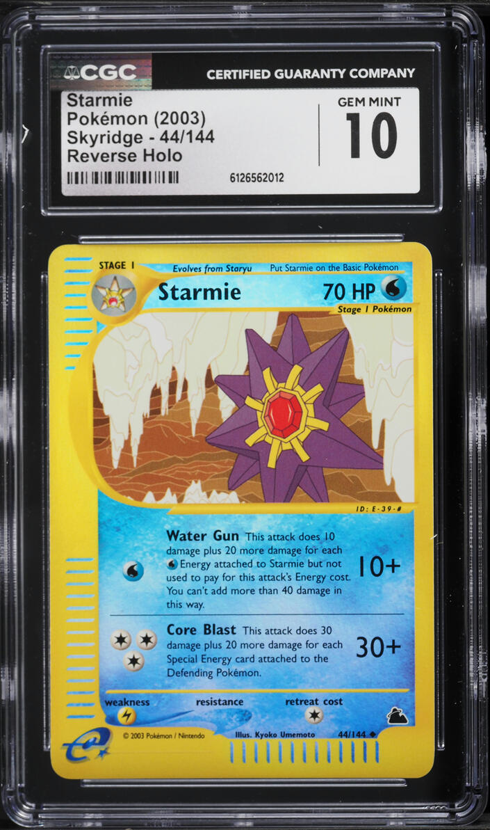 2003 Pokemon Skyridge Reverse Holo Starmie #44 CGC 10 GEM MINT