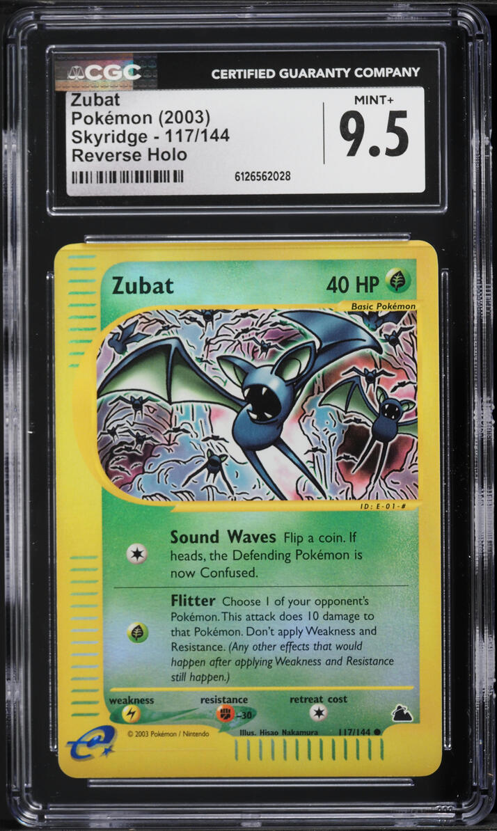 2003 Pokemon Skyridge Reverse Holo Zubat #117 CGC 9.5 MINT+