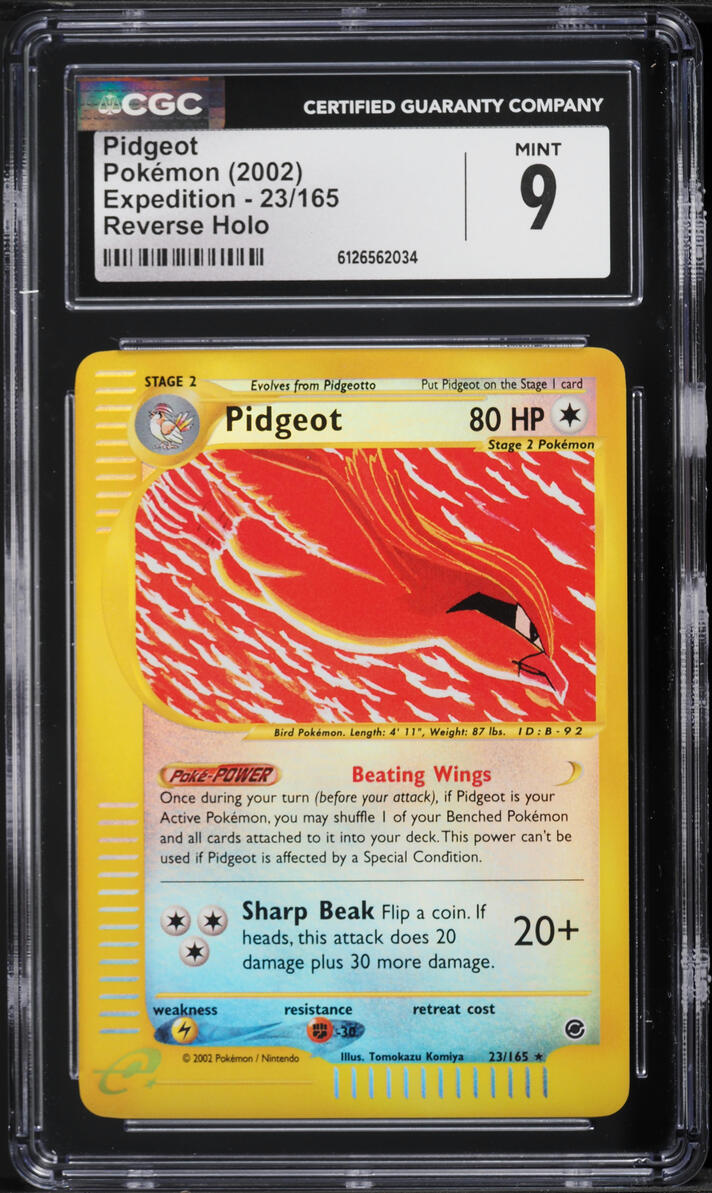 2002 Pokemon Expedition Reverse Holo Pidgeot #23 CGC 9 MINT
