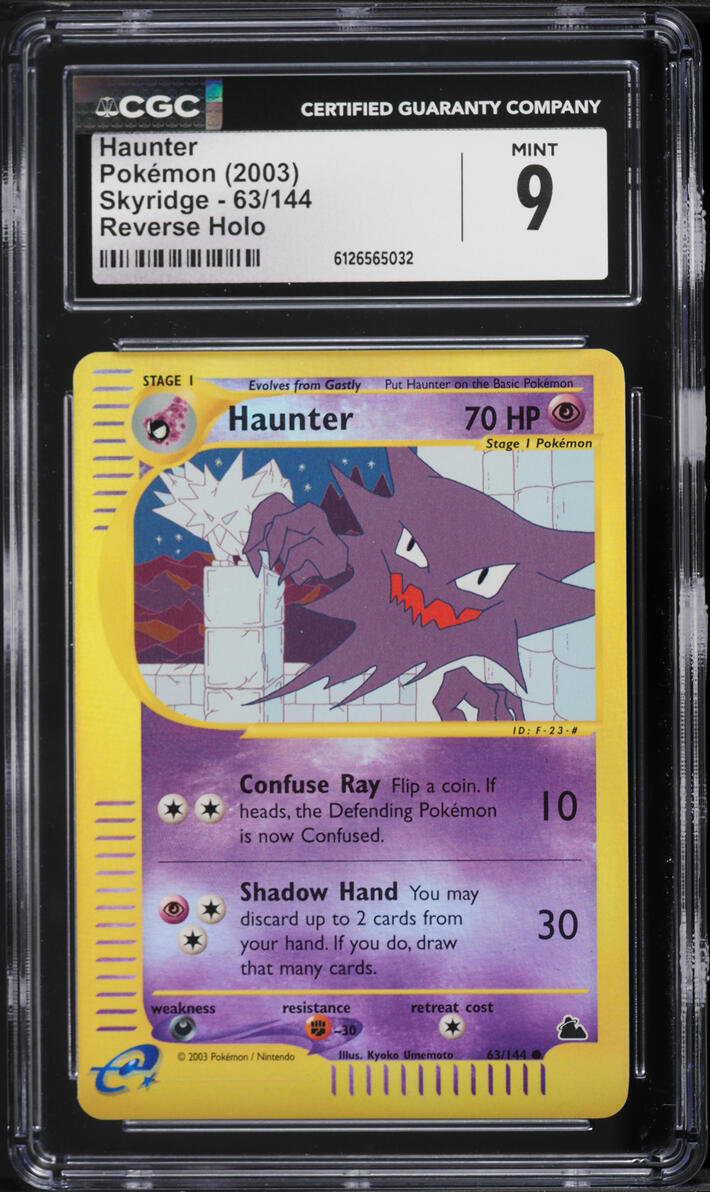2003 Pokemon Skyridge Reverse Holo Haunter #63 CGC 9 MINT