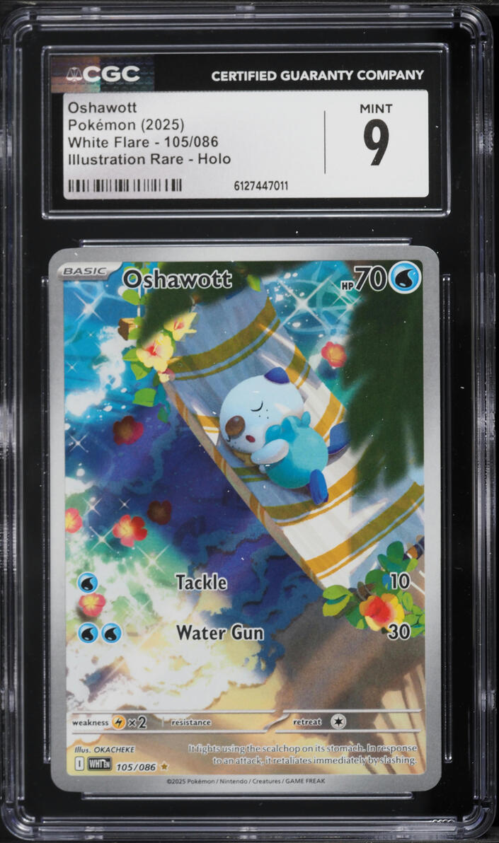 2025 Pokemon Scarlet & Violet White Flare IR Oshawott #105 CGC 9 MINT