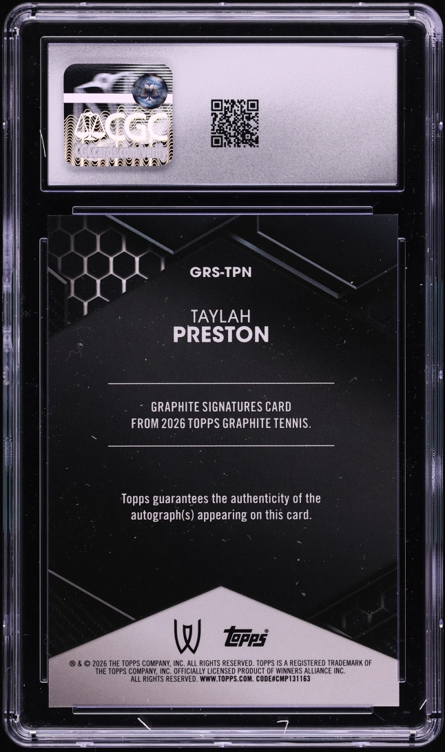 2026 Topps Graphite Signatures Blue Refractor Taylah Preston AUTO /50 #GRS-TPN CGC 9.5 MINT+