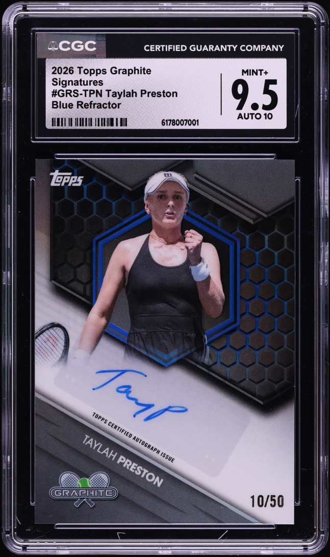 2026 Topps Graphite Signatures Blue Refractor Taylah Preston AUTO /50 #GRS-TPN CGC 9.5 MINT+