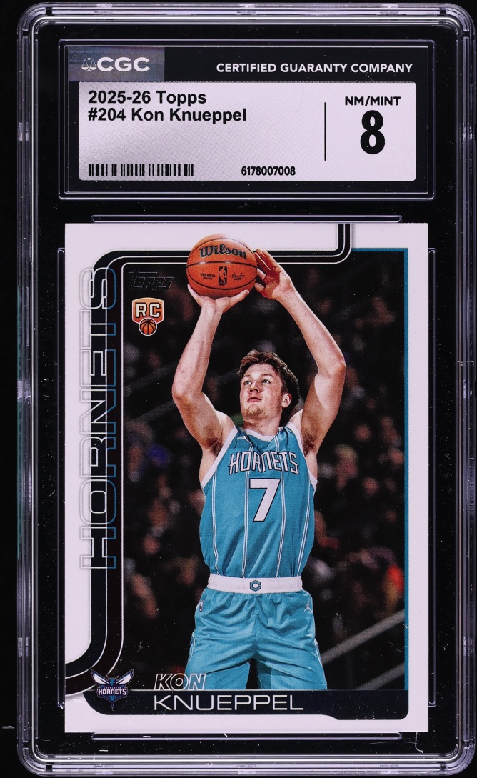 2025 Topps Basketball Kon Knueppel ROOKIE #204 CGC 8 NM-MT