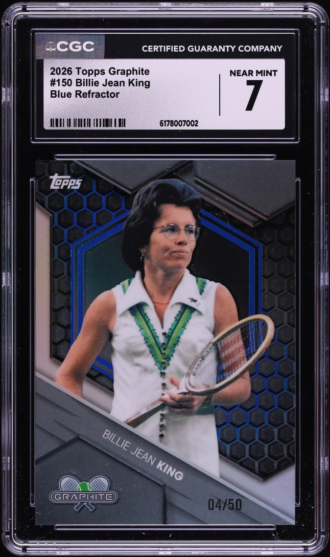 2026 Topps Graphite Blue Refractor Billie Jean King /50 #150 CGC 7 NRMT
