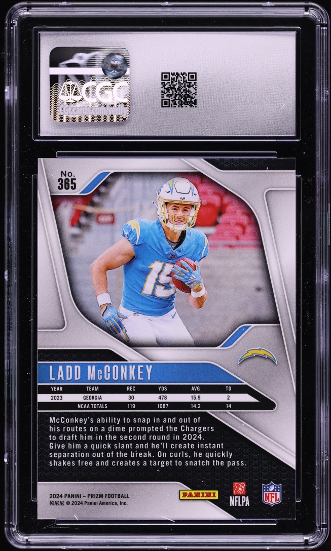 2024 Panini Prizm Ladd McConkey ROOKIE #365 CGC 9.5 MINT+
