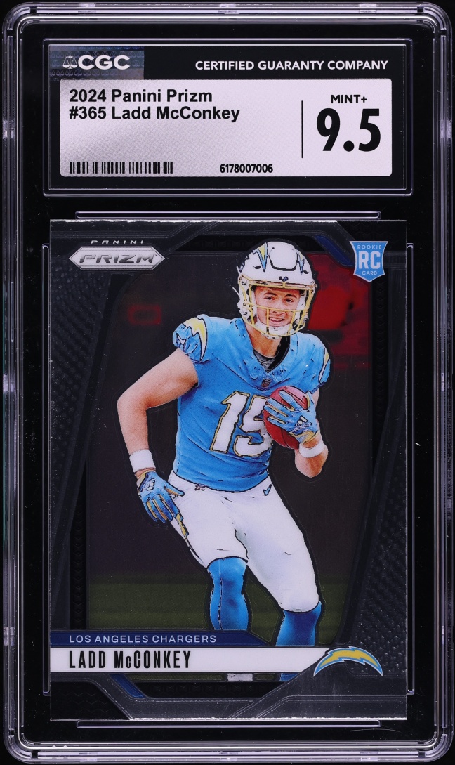 2024 Panini Prizm Ladd McConkey ROOKIE #365 CGC 9.5 MINT+