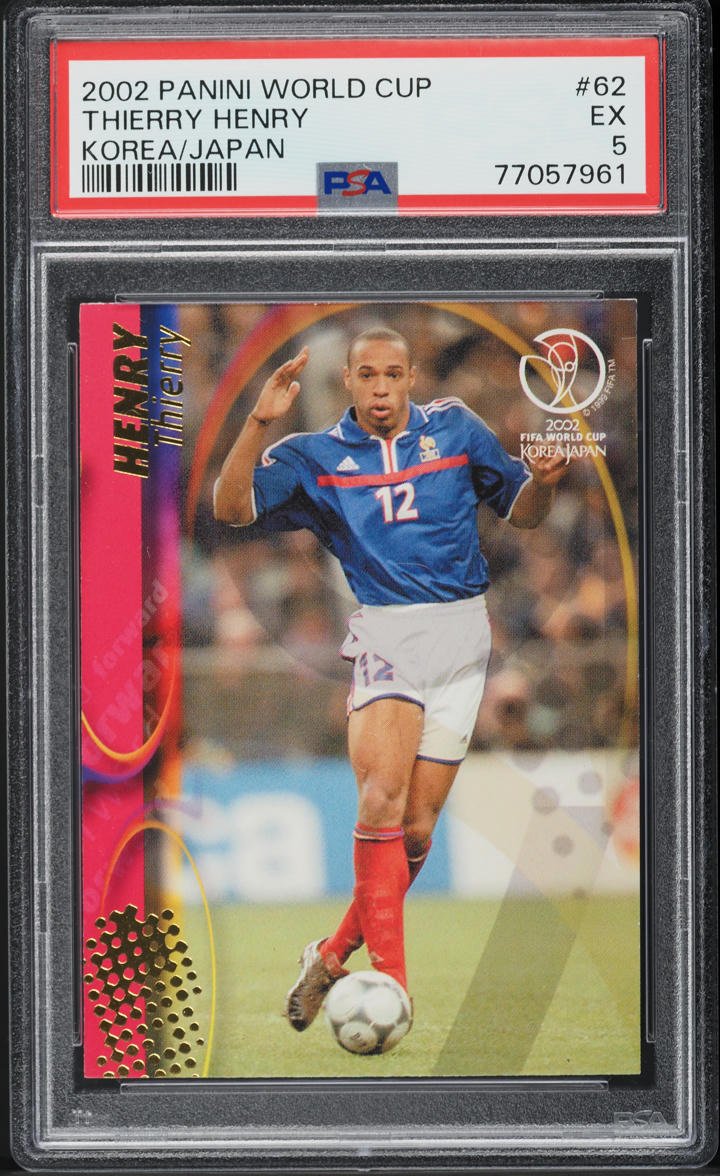 2002 Panini World Cup Korea Japan Thierry Henry #62 PSA 5 EX