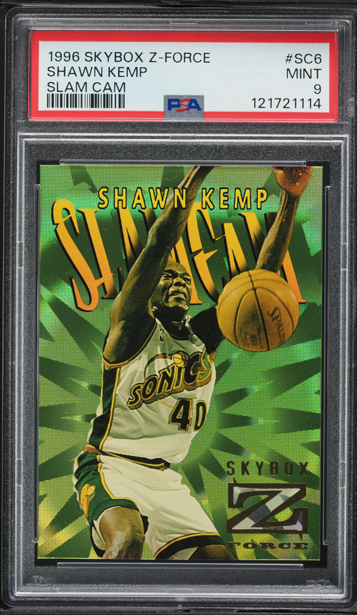 1996 Skybox Z-Force Slam Cam Shawn Kemp #SC6 PSA 9 MINT